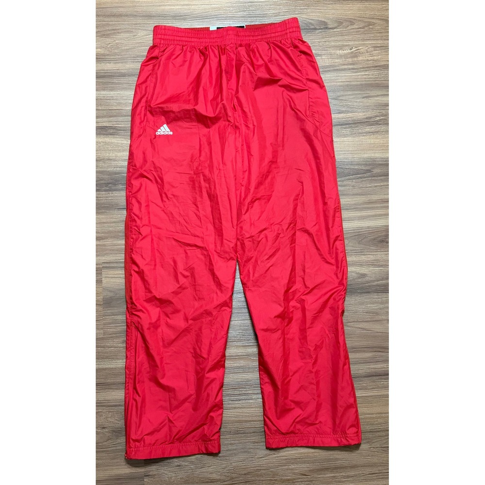 Adidas Mens Y2K Red Mesh Lined Windbreaker Track Pants Size Medium